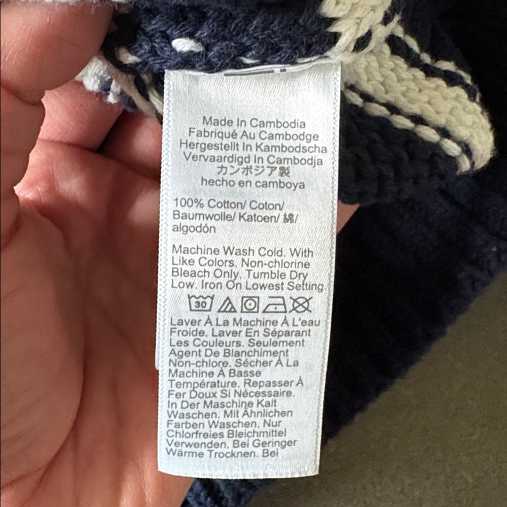 J. Crew Heritage cotton Rollneck™ sweater in navy stripe - Picture 3 of 4